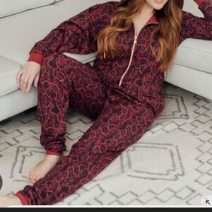 Savage X Fenty Fleece Snake-Print Zip Onsie